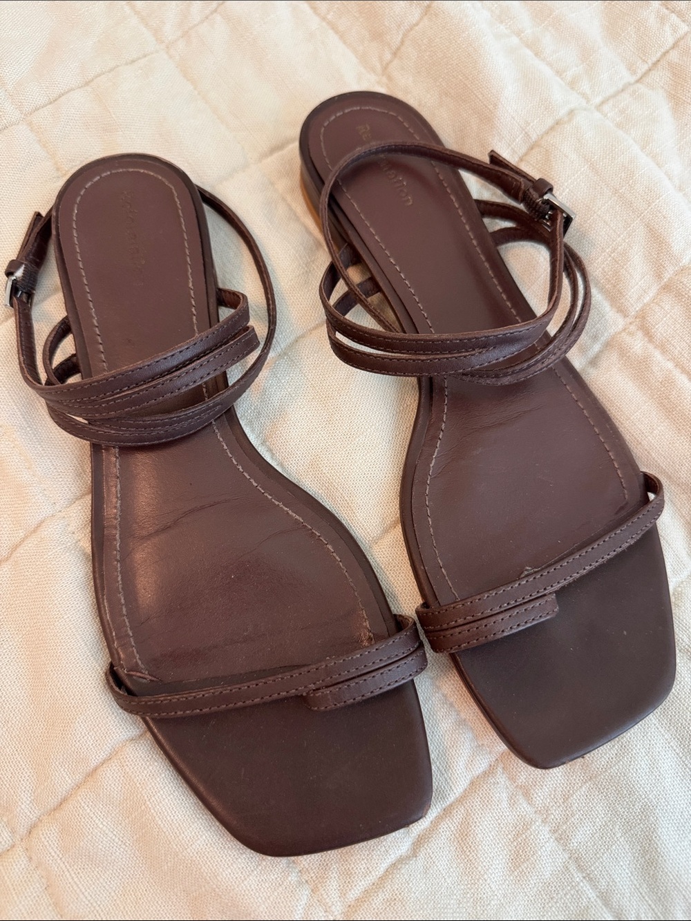 Reformation Brown Strappy sandal